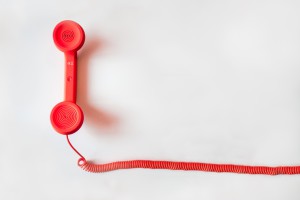 Red telephone receiver